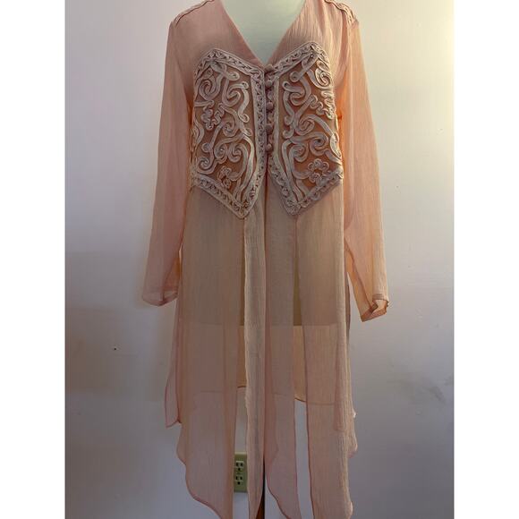 Pink Sheer Duster Women's Small - Picture 4 of 6
